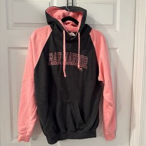 Bar Harbor Hoodie Womens Size L  Pink‎ Gray Sweatshirt Casual Moose Embroidered
